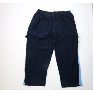 Vintage 90s Wilson Mens 4XL Distressed Baggy Wide Leg Fleece Cargo Pants Blue